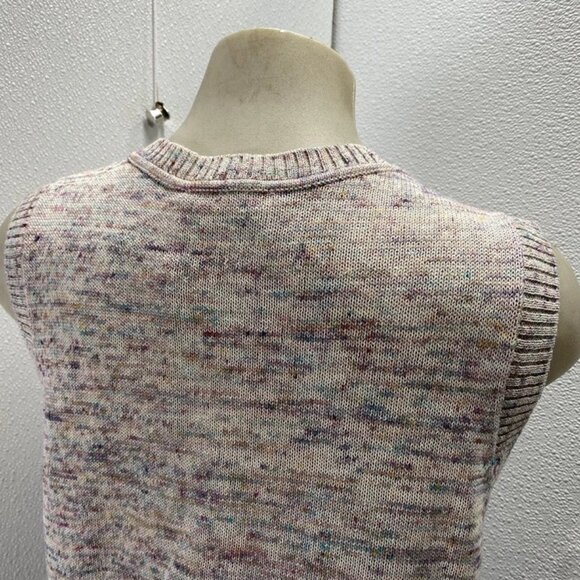Emilia George Women’s Multicolor Flecks V-Neck Knitted Vest – Size M - Picture 5 of 13